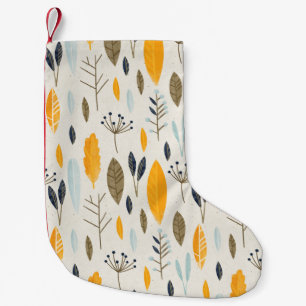 Seamless hand illustrated floral pattern on paper small christmas stocking