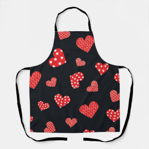 seamless hearts pattern apron