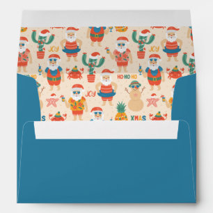 Seamless Holiday Beach Pattern   Blue Envelope
