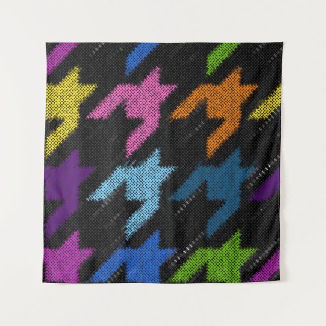 Seamless Hounds-tooth pattern. Imitation of a text Tapestry (Front)