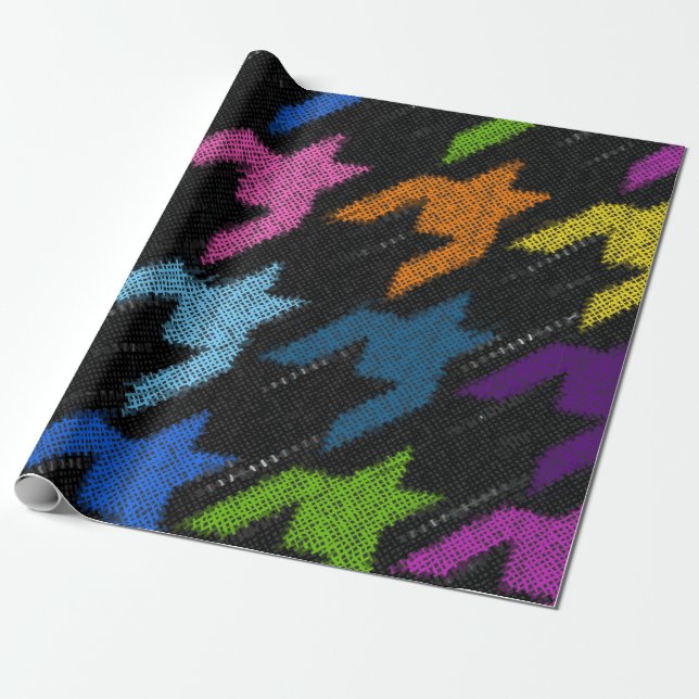 Seamless Hounds-tooth pattern. Imitation of a text Wrapping Paper (Unrolled)