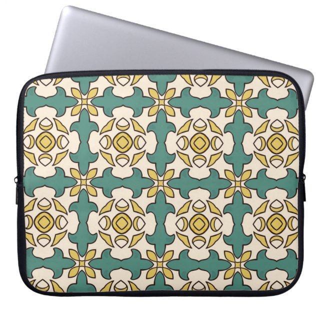 Seamless illustrated pattern made of abstract elem laptop sleeve (Front)