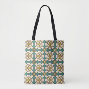 Seamless illustrated pattern made of abstract elem tote bag