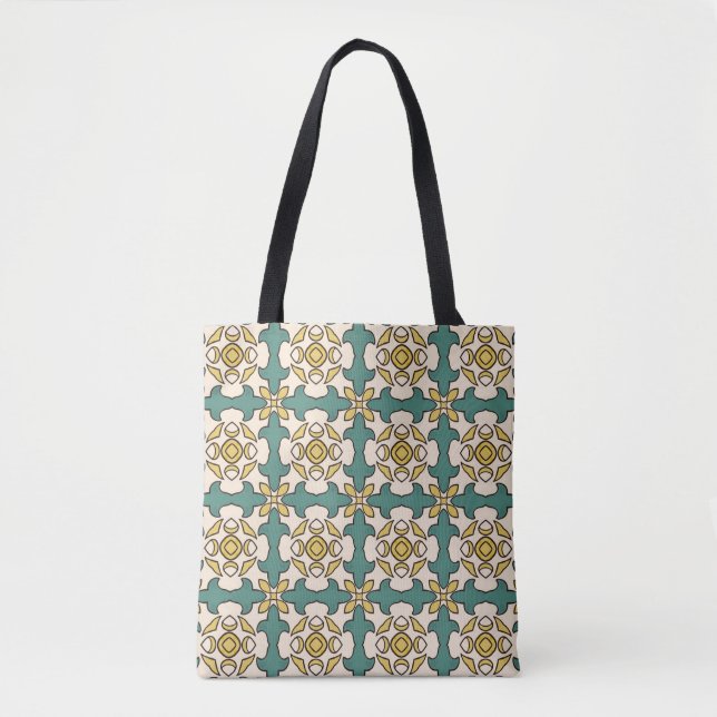 Seamless illustrated pattern made of abstract elem tote bag (Front)