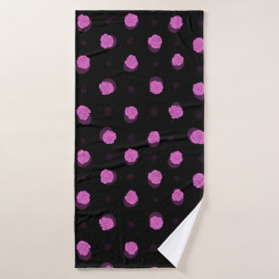 seamless ink pattern with abstract flowers in vio bath towel