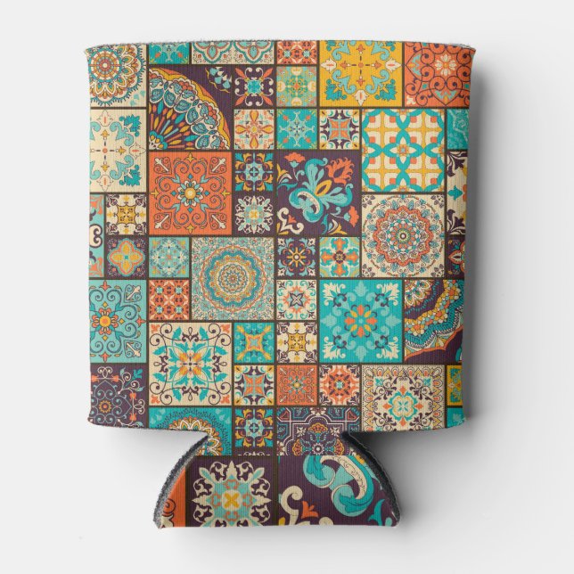 Seamless Islamic, Arabic tile pattern. Can Cooler (Front)