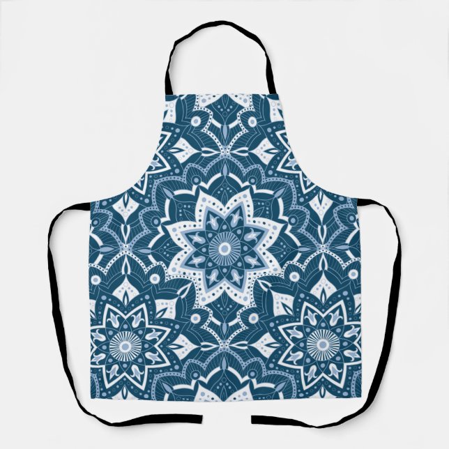 Seamless Islamic Art Colourful Blue     Apron (Front)