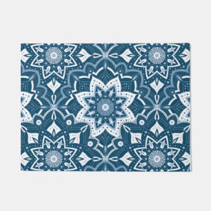 Seamless Islamic Art Colourful Blue Doormat