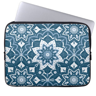 Seamless Islamic Art Colourful Blue Laptop Sleeve