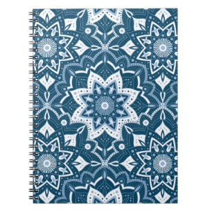 Seamless Islamic Art Colourful Blue Notebook