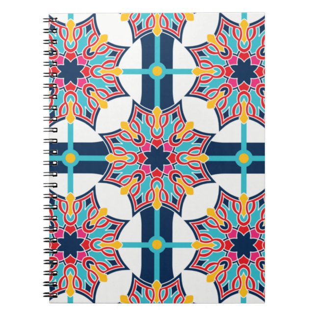Seamless Islamic Art Colourful  Notebook (Front)