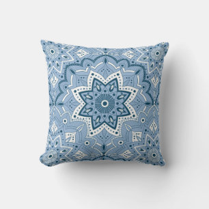 Seamless Islamic Colourful Blue Cushion