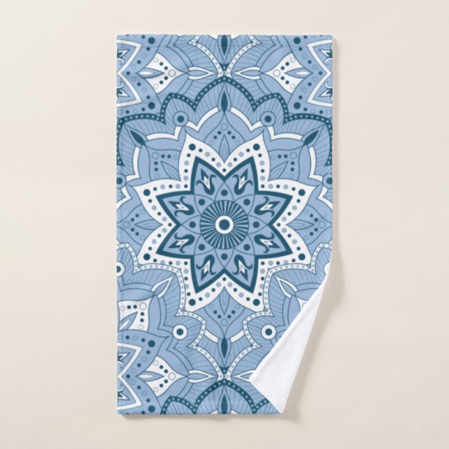 Seamless Islamic Colourful Blue    Hand Towel (Hand Towel)