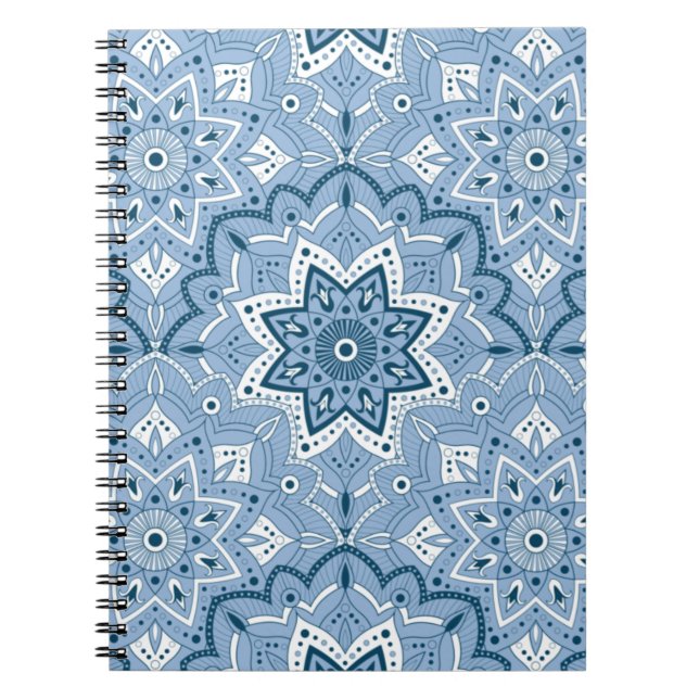 Seamless Islamic Colourful Blue  Notebook (Front)