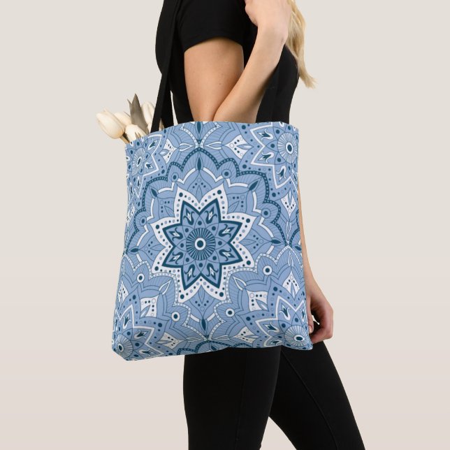 Seamless Islamic Colourful Blue   Tote Bag (Close Up)