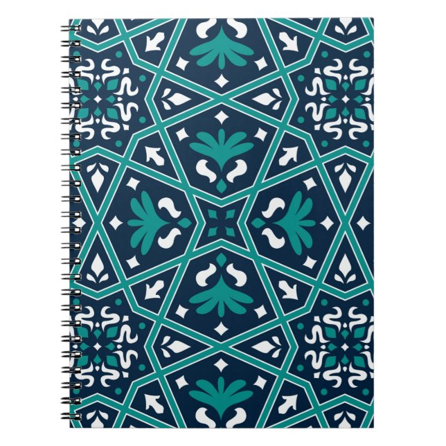 Seamless Islamic Colourful Ceramic  Notebook (Front)