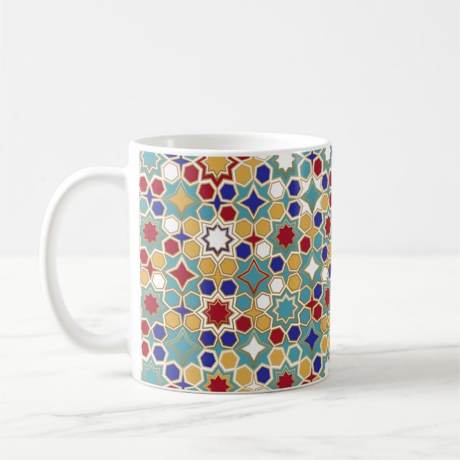 Seamless Islamic patterns in colour. Islamic ornam Coffee Mug (Left)