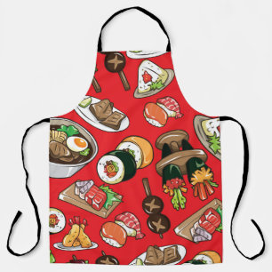 seamless Japanese food pattern Apron