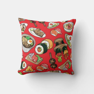 seamless Japanese food pattern Cushion