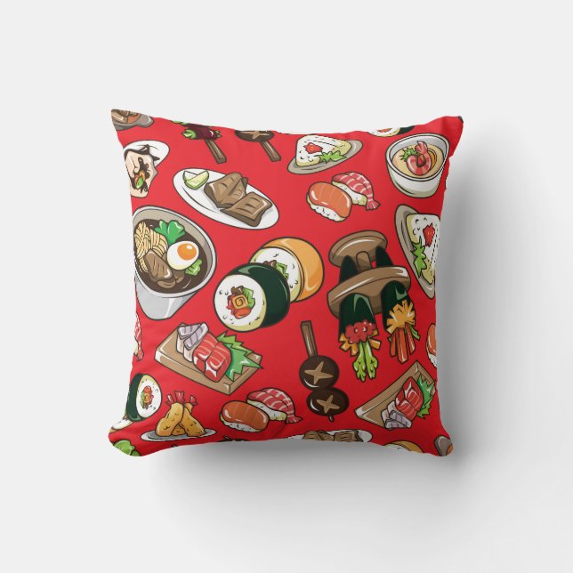 seamless Japanese food pattern Cushion (Front)