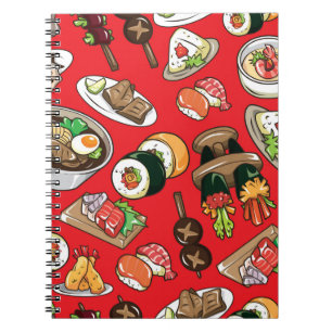 seamless Japanese food pattern Notebook