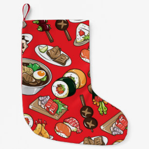 seamless Japanese food pattern Small Christmas Stocking