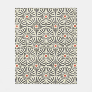 Seamless japanese vintage pattern on texture backg fleece blanket