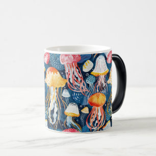 Seamless Jellyfish Ocean Life Pattern Design Magic Mug