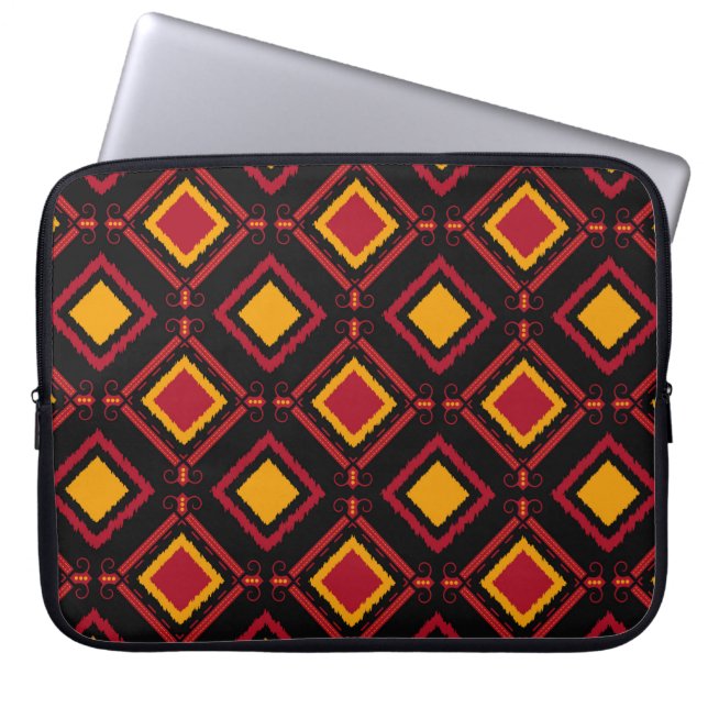 Seamless kawung motive batik pattern. Embroidery - Laptop Sleeve (Front)