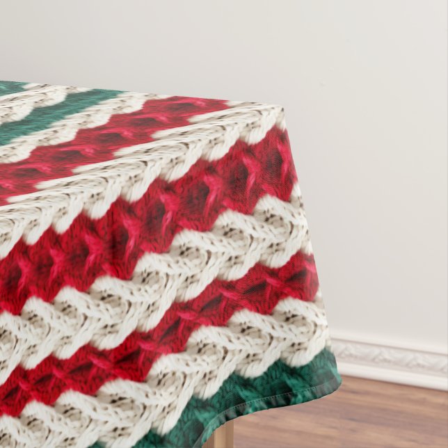 Seamless Knitted Christmas Digital Pattern Tablecloth (In Situ)