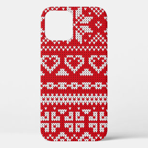 Seamless knitting pattern Norway festive sweater d iPhone 12 Case