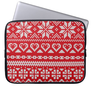 Seamless knitting pattern Norway festive sweater d Laptop Sleeve