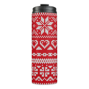 Seamless knitting pattern Norway festive sweater d Thermal Tumbler