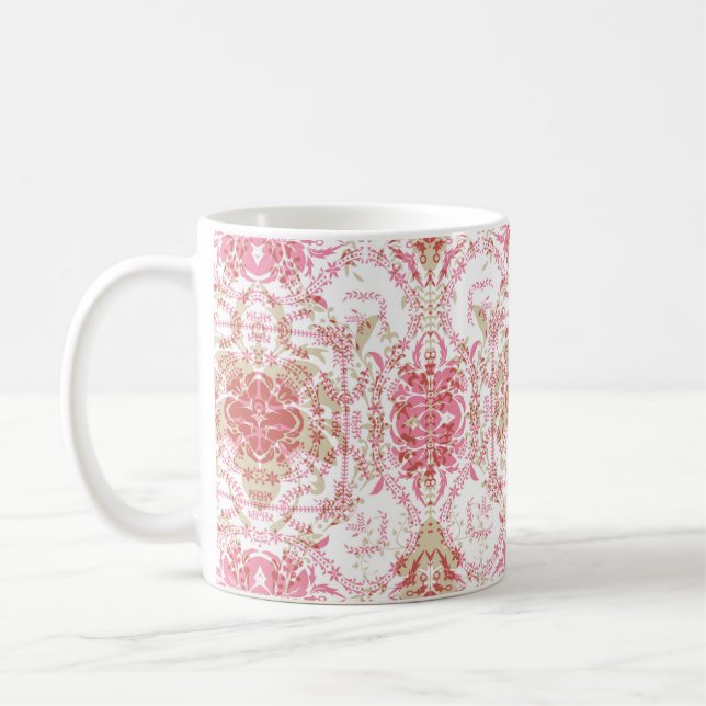 Seamless lace ornamental decoration pattern elegan coffee mug (Left)