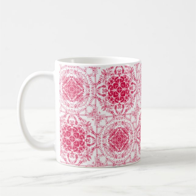 Seamless lace ornamental decoration pattern elegan coffee mug (Left)