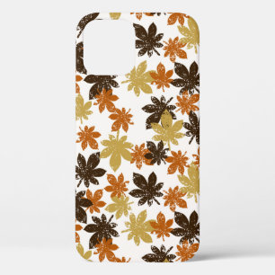 seamless leaf pattern with grunge effect iPhone 12 case