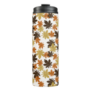 seamless leaf pattern with grunge effect thermal tumbler