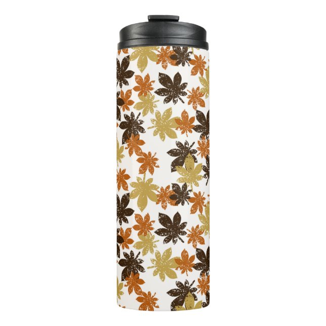 seamless leaf pattern with grunge effect thermal tumbler (Front)