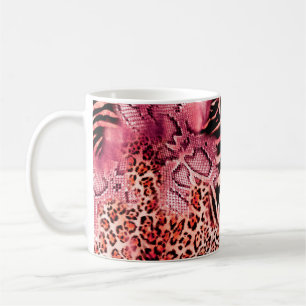 Seamless leopard pattern, abstract zebra. leopard, coffee mug
