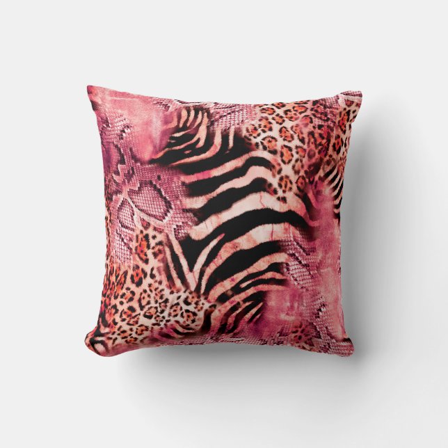 Seamless leopard pattern, abstract zebra. leopard, cushion (Front)