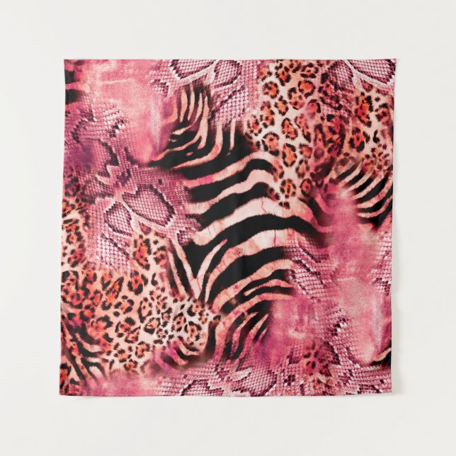 Seamless leopard pattern, abstract zebra. leopard, tapestry (Front)