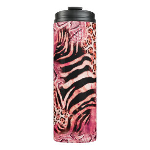 Seamless leopard pattern, abstract zebra. leopard, thermal tumbler