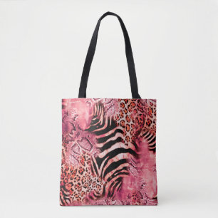 Seamless leopard pattern, abstract zebra. leopard, tote bag