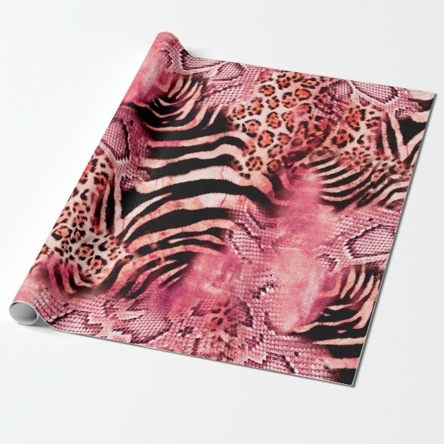 Seamless leopard pattern, abstract zebra. leopard, wrapping paper (Unrolled)
