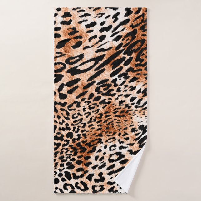 Seamless leopard pattern, african animal print bath towel (Bath Towel)