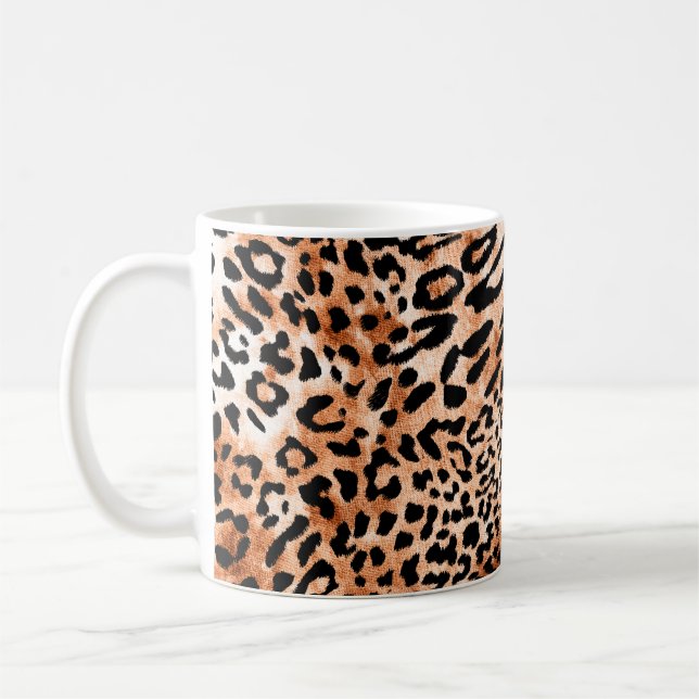 Seamless leopard pattern, african animal print coffee mug (Left)