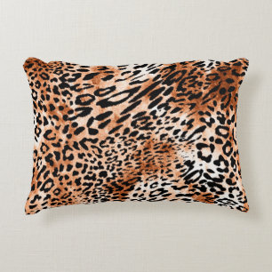 Seamless leopard pattern, african animal print decorative cushion