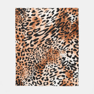 Seamless leopard pattern, african animal print fleece blanket