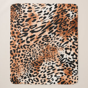 Seamless leopard pattern, african animal print sherpa blanket