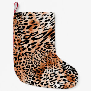 Seamless leopard pattern, african animal print small christmas stocking